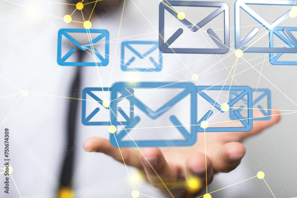 Poster mail communication support contact concept service