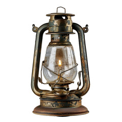 Vintage Oil Lamp, transparent background, isolated image, generative AI