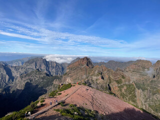 View from Pico do Arieiro mountain of the beautiful landscape of Madeira