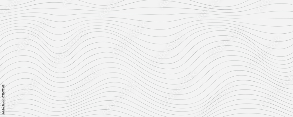 Poster Vector Illustration of the gray pattern of lines abstract background. White textured background. Wavy lines texture. EPS10.