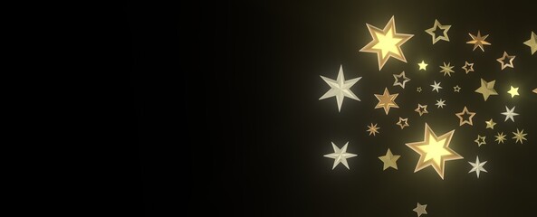 Stardust Christmas Shower: Mesmerizing 3D Illustration Depicting Descending Holiday Star Particles