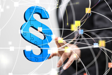 paragraph law sign digital in hand
