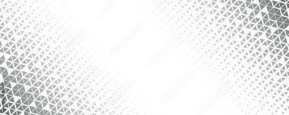 Aufkleber Halftone triangle abstract background. Monochrome geometric vector pattern. Graphic design element modern style concept for banner, flyer, card, cover, or brochure