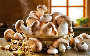 Capture the essence of Oyster Mushrooms in a mouthwatering food photography shot