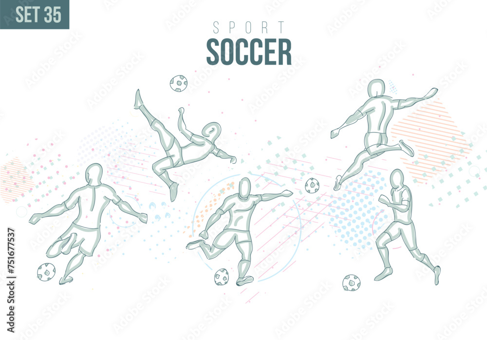 Canvas Prints soccer sport tournament summer games , games sport hand-drawn doodles. vector illustration set game 