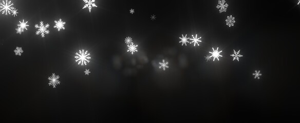 Snowflakes - Christmas Card - Snowflakes Of Paper In Frame