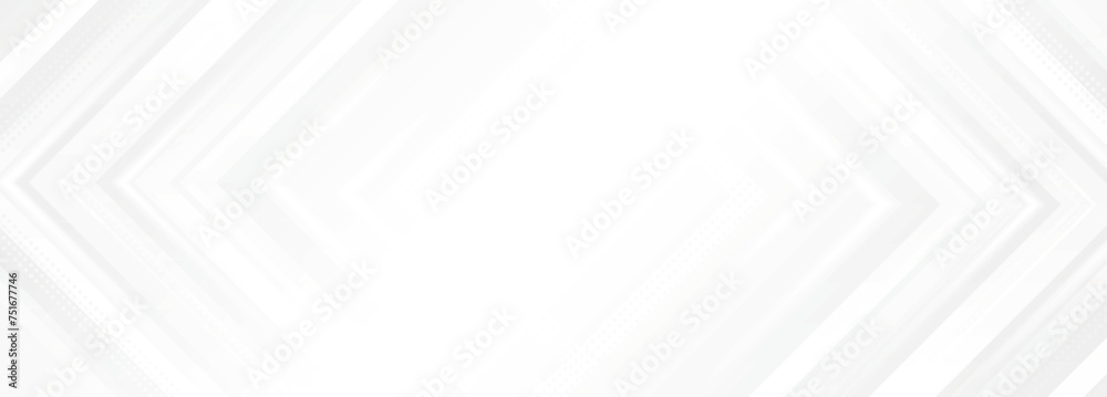 Aufkleber Modern white gray abstract web banner geometry background creative design. Gray and white rhombus line background vector illustration.