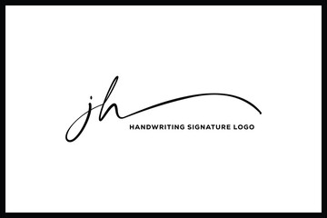 JH initials Handwriting signature logo. JH Hand drawn Calligraphy lettering Vector. JH letter real estate, beauty, photography letter logo design