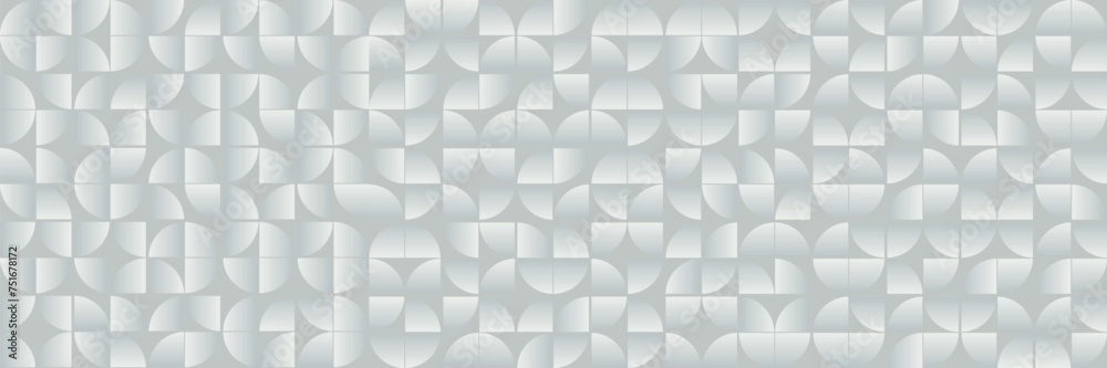 Aufkleber grrey and whute ornament. vector quarter of circle pattern. tile wallpaper and white background of f