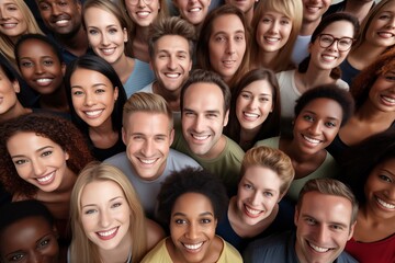 Fototapeta premium Diverse group of people smiling happy faces
