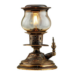 Vintage Oil Lamp, transparent background, isolated image, generative AI