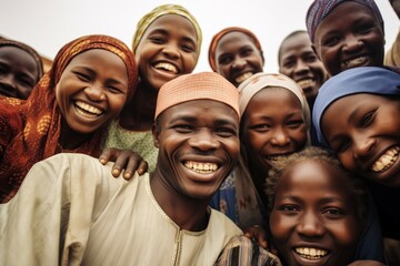 Diverse group of African people smiling happy faces - 751678394