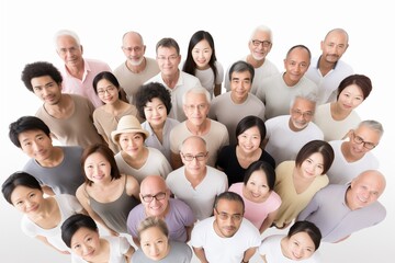 Diverse group of people smiling happy faces