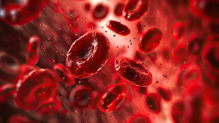 Red blood cells in arteries and veins, medical science background. health care