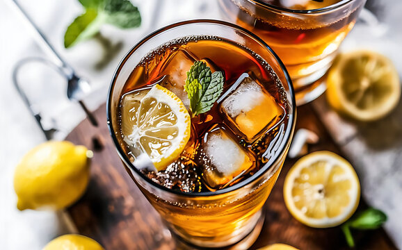 Capture the essence of Sweet Tea in a mouthwatering food photography shot