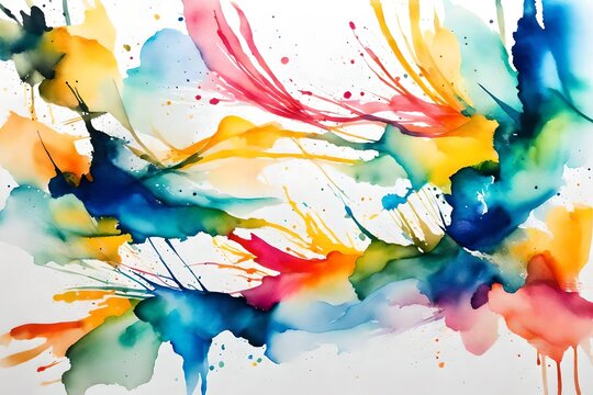 abstract watercolor background, Immerse yourself in the vibrant world of abstract watercolor drawing on paper, where bright hues dance and swirl in a mesmerizing display of color and texture