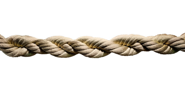Tightly woven one rope isolated on white background