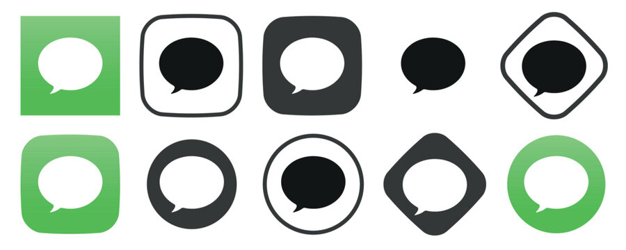 Social network, chatting and messaging concept. iMessage Social media logo. Line art and flat style isolated on white background.