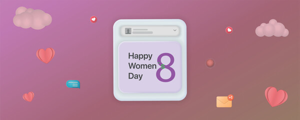 Women's day social media post template. Editable square banner. Usable for social media post, banner, card, and web - 751682939