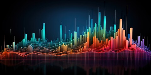 Constructing visual elements from complex data. graphs growing. wide format