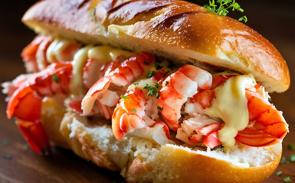 Capture the essence of Lobster Roll in a mouthwatering food photography shot
