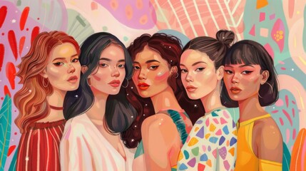 A group of women standing next to each other