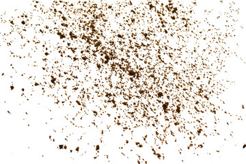 coffee powder isolated on white. coffee crumbs. milled coffee - obrazy, fototapety, plakaty