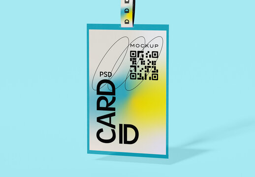 Hanging ID Card Holder Mockup