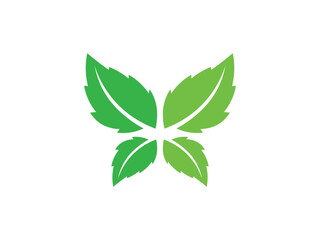 Leaf shape butterfly logo gradient colorful design illustrations