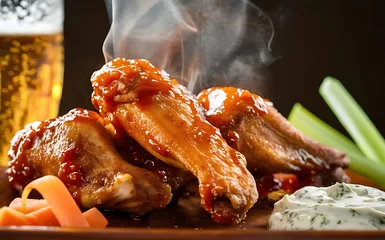 Fotobehang Capture the essence of Buffalo Wings in a mouthwatering food photography shot © Venture Bell