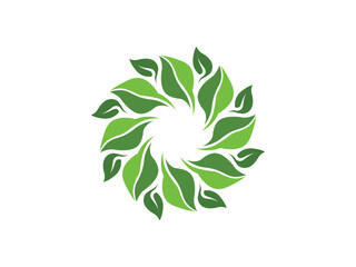 Circular Leaf logo gradient colorful design illustrations