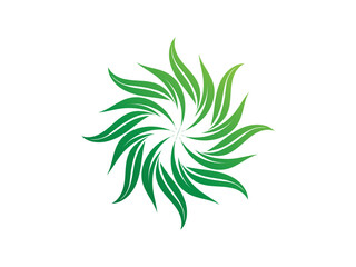 Circular Leaf logo gradient colorful design illustrations