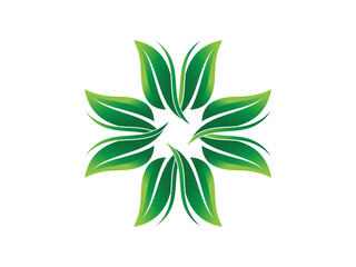 Circular Leaf logo gradient colorful design illustrations