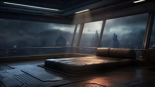 Twitch Streamer Background of a Sci-Fi Bedroom