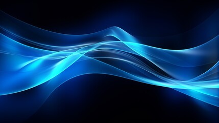 Computer-generated abstract background displaying blue flowing glowing new technology in 3D rendering.