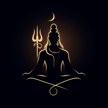 Silhouette illustration of Lord Shiva