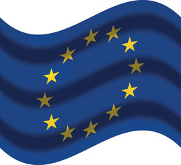 european union flag with wind icon