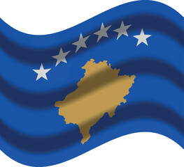 kosovo flag with wind icon