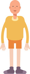 Fototapeta premium Bald Man Character Standing 