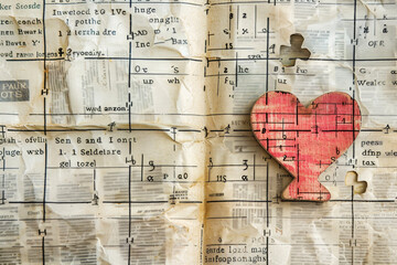 A crossword puzzle with clues related to love and romance