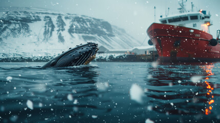 Whale in Norway - obrazy, fototapety, plakaty