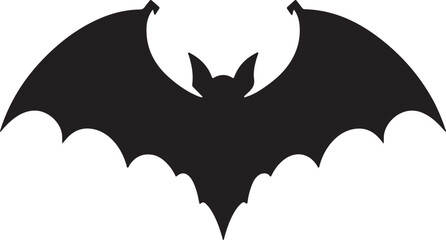 Bat Silhouette Vector Illustration White Background