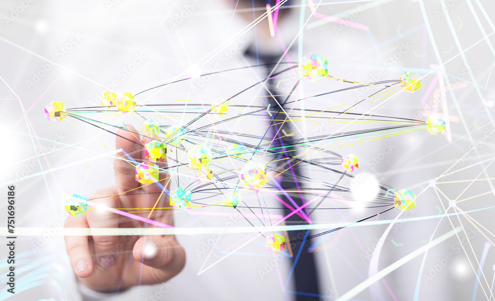 Aufkleber conference digital network and data concept 3d