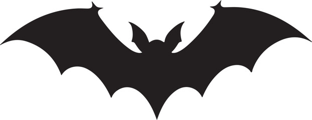 Bat Silhouette Vector Illustration White Background