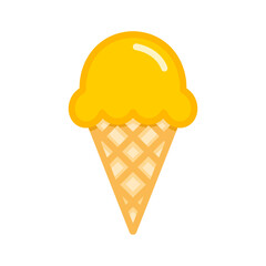 Ice cream cone illustration on transparent background 