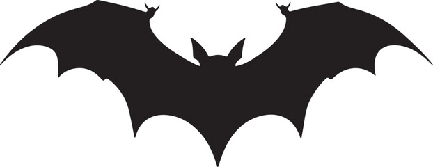 Bat Silhouette Vector Illustration White Background