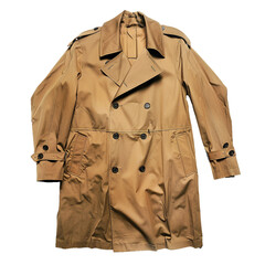 Vintage Trench Coat, transparent background, isolated image, generative AI