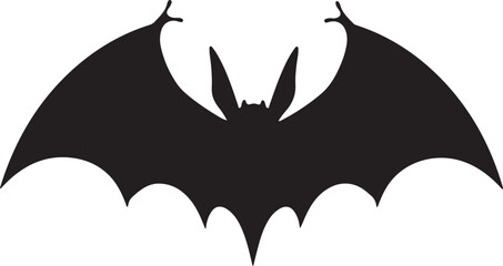 Bat Silhouette Vector Illustration White Background