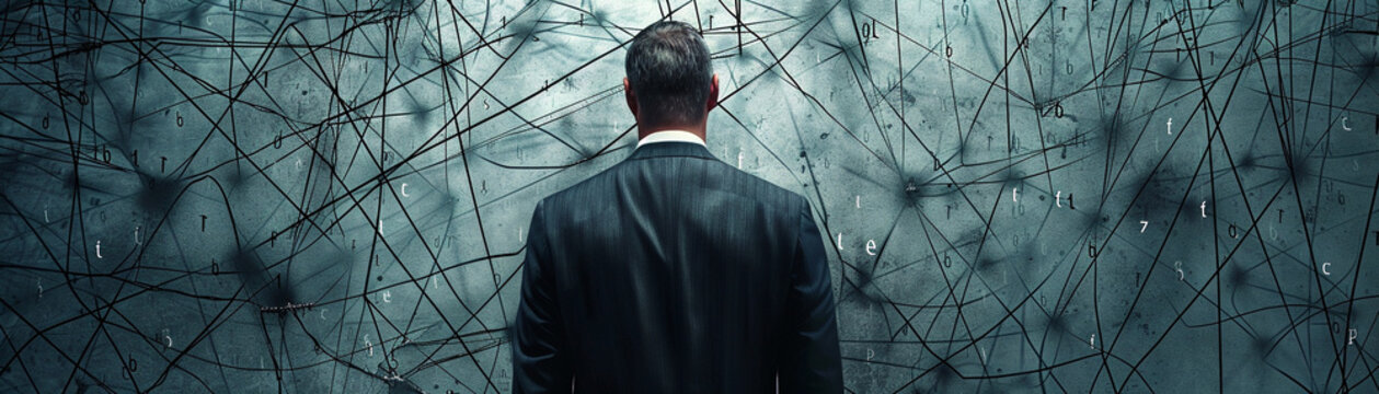 Corrupt politician weaving a complex net to manipulate elections the essence of deceit captured visually