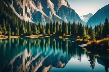 Foto op Plexiglas anti-reflex lake in the mountains © Saqib786